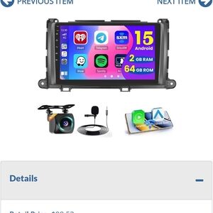 Android Car Stereo with Dash Cam - Black